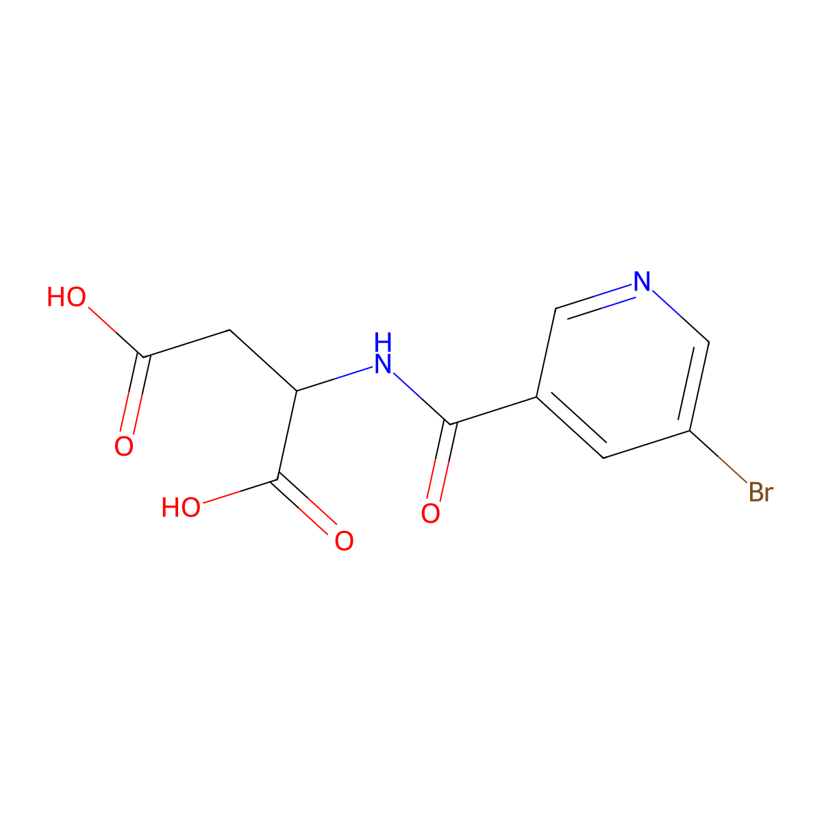 2-[(5-bromopyridine-3-carbonyl)amino]butanedioic Acid molecular structure, CAS 1397006-51-7