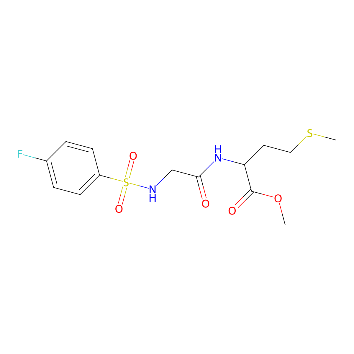 Methyl 2-[(2-{[(4-fluorophenyl)sulfonyl]amino}acetyl)amino]-4-(methylsulfanyl)butanoate molecular structure, CAS 1397007-12-3