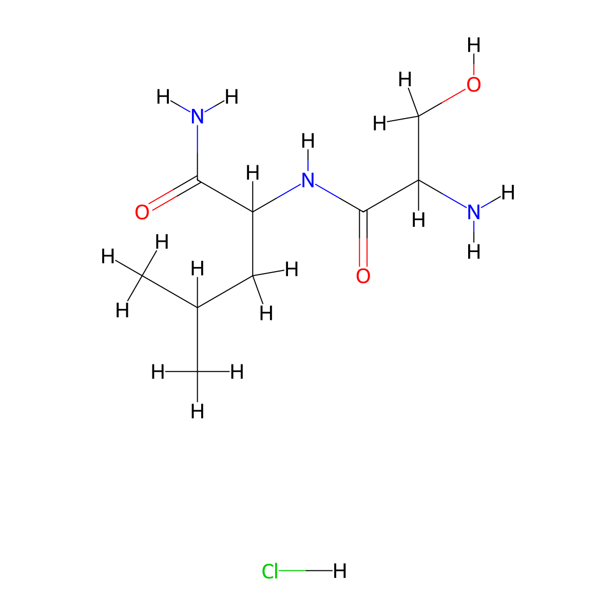 2-(2-Amino-3-hydroxy-propionylamino)-4-methyl-pentanoic acid amide hydrochloride molecular structure, CAS 1397007-57-6