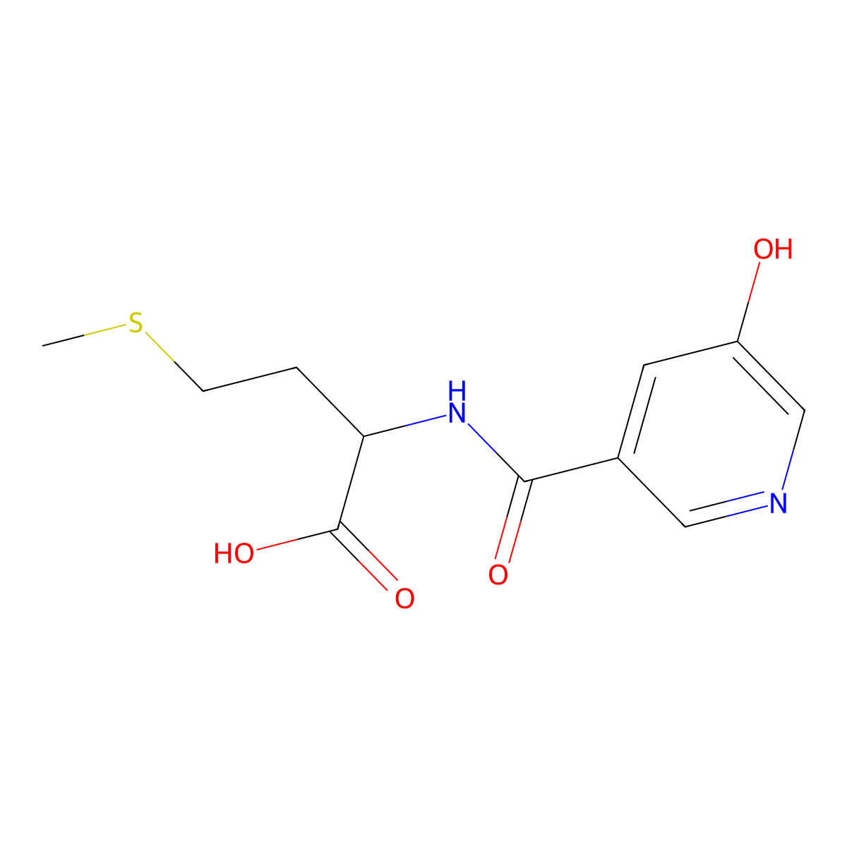 2-[(5-Hydroxy-pyridine-3-carbonyl)-amino]-4-methylsulfanyl-butyric acid molecular structure, CAS 1397007-75-8