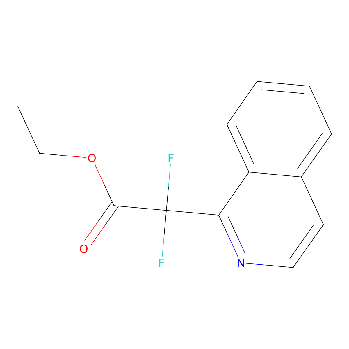 1-Isoquinolineacetic acid, alpha,alpha-difluoro-, ethyl ester molecular structure, CAS 1397008-62-6