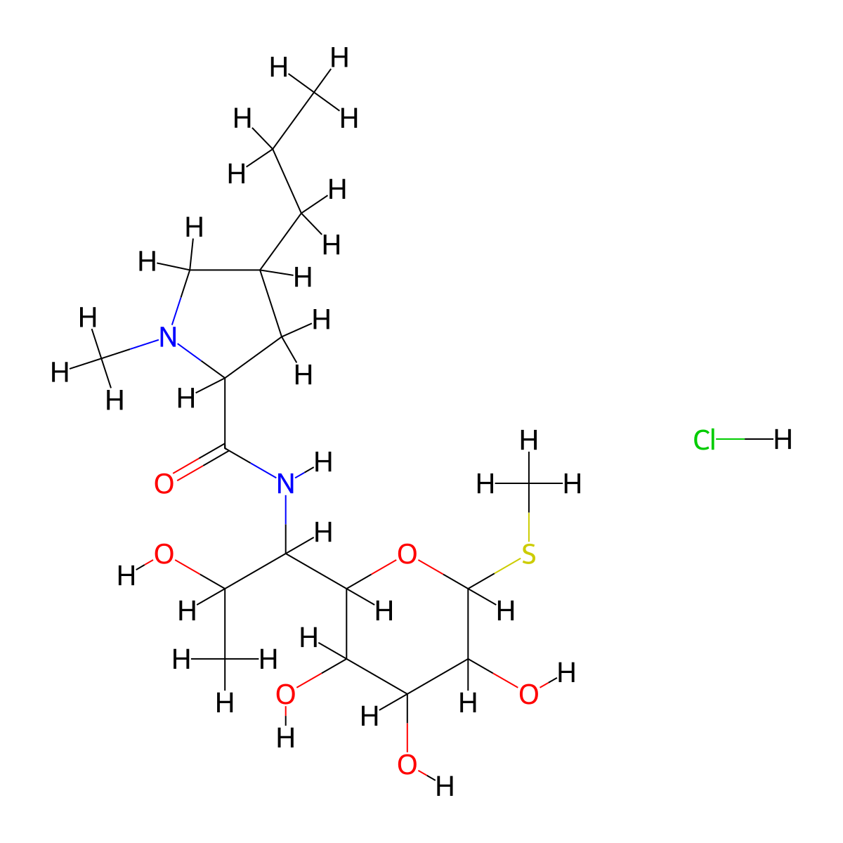 Lincolnensin, hydrochloride molecular structure, CAS 1397020-05-1