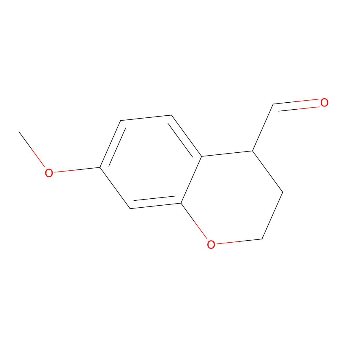 7-Methoxy-3,4-dihydro-2H-1-benzopyran-4-carbaldehyde molecular structure, CAS 139711-09-4