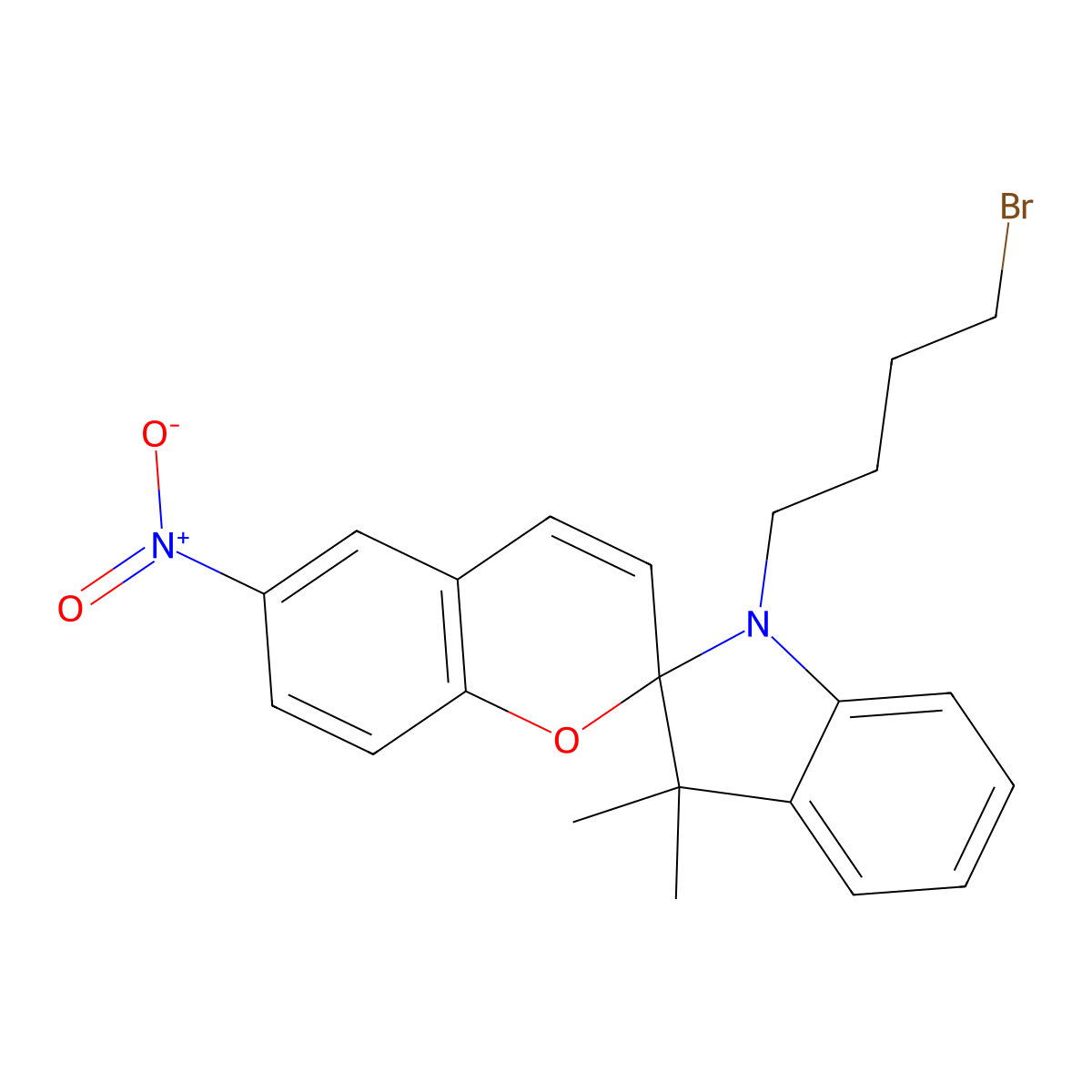 1'-(4-Bromobutyl)-3',3'-dimethyl-6-nitrospiro[chromene-2,2'-indoline] molecular structure, CAS 1397164-73-6
