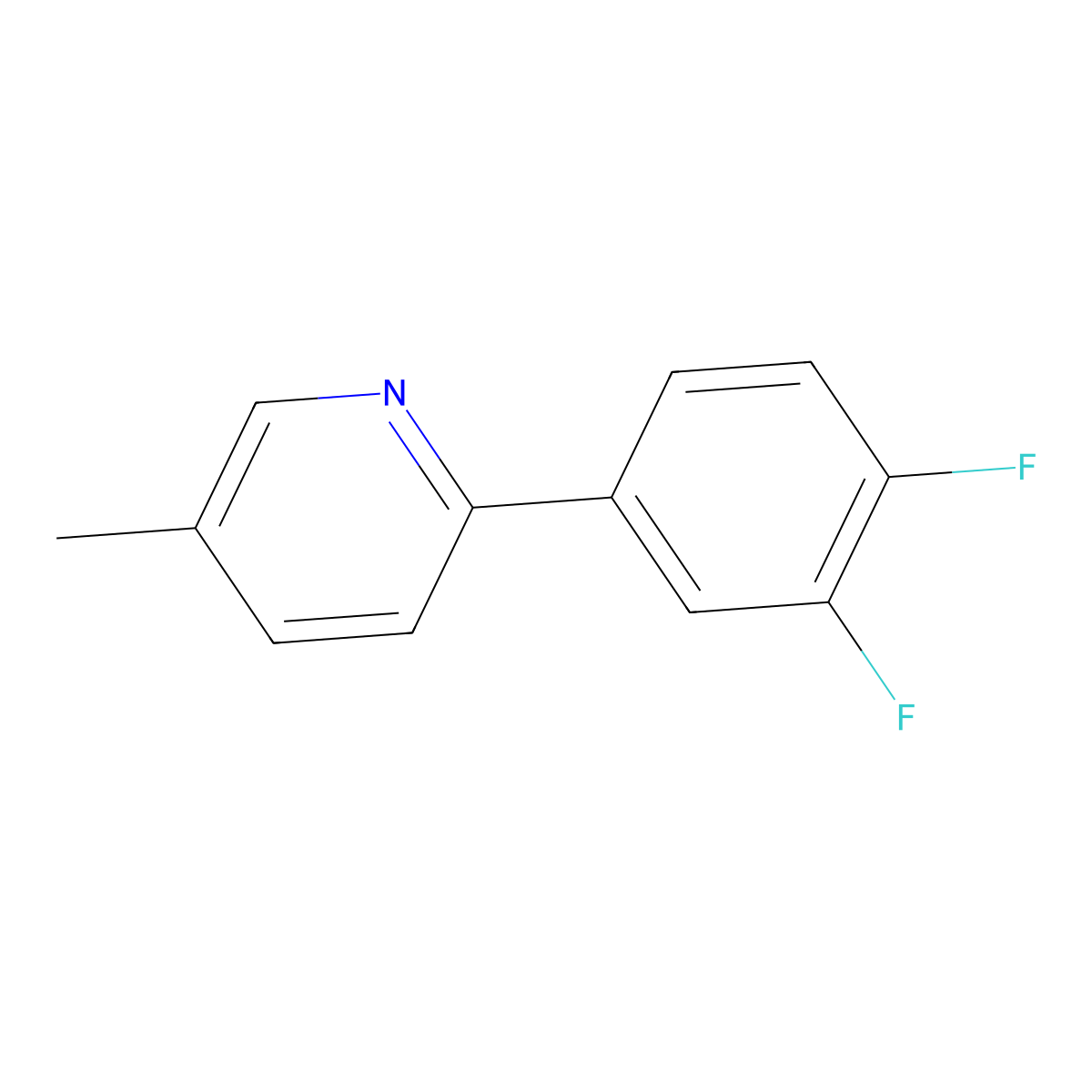 2-(3,4-Difluorophenyl)-5-methylpyridine molecular structure, CAS 1397178-89-0