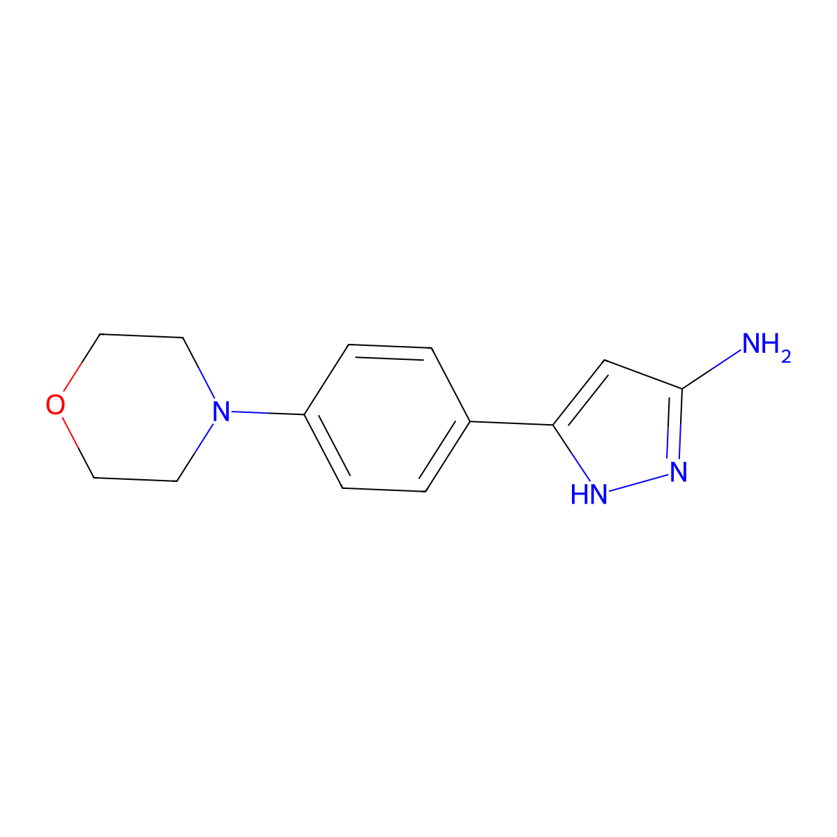 5-(4-Morpholin-4-YL-phenyl)-2H-pyrazol-3-ylamine molecular structure, CAS 1397179-83-7