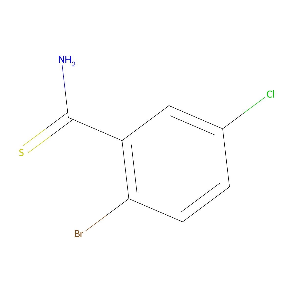 2-Bromo-5-chlorobenzothioamide molecular structure, CAS 1397180-00-5