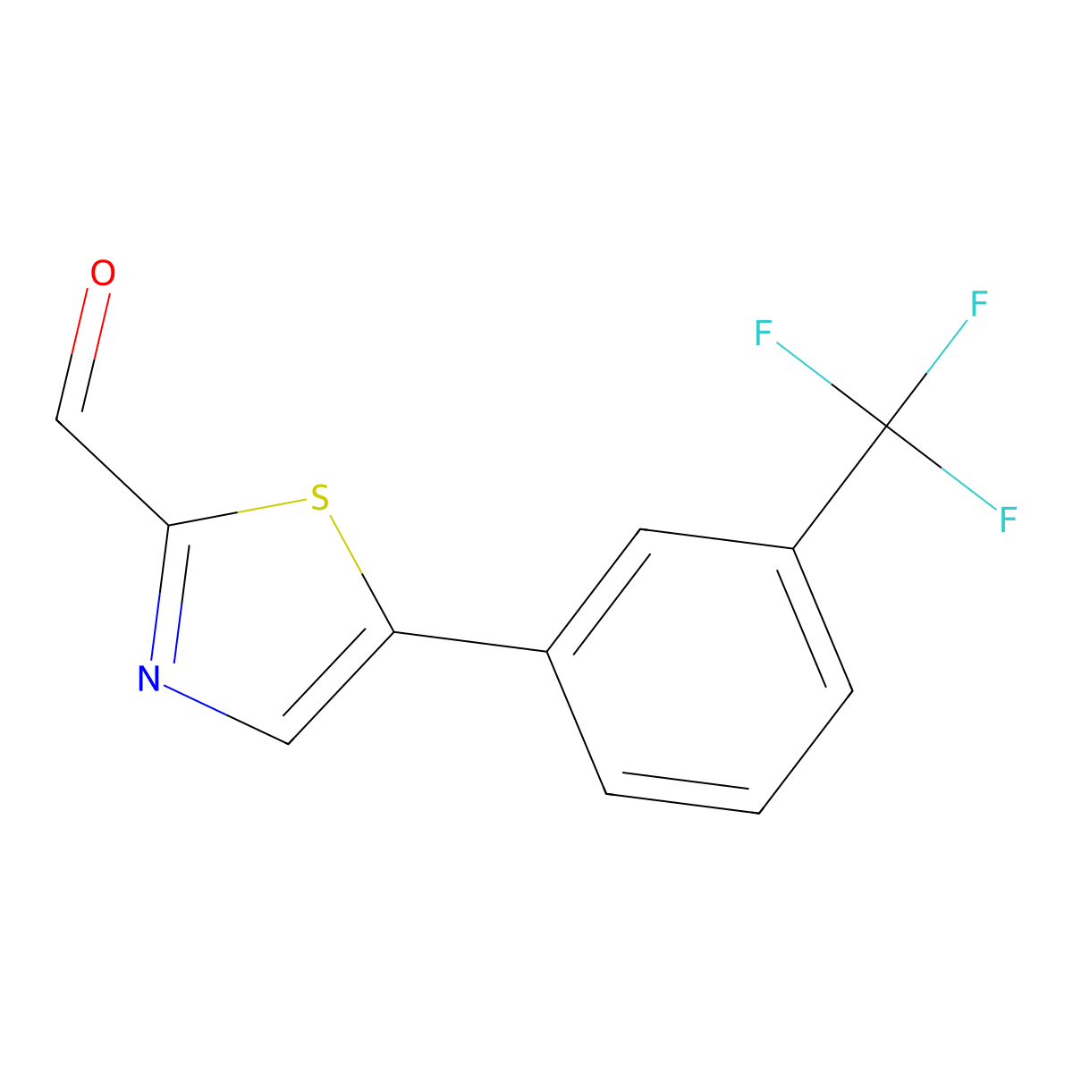 5-(3-(Trifluoromethyl)phenyl)thiazole-2-carbaldehyde molecular structure, CAS 1397180-25-4