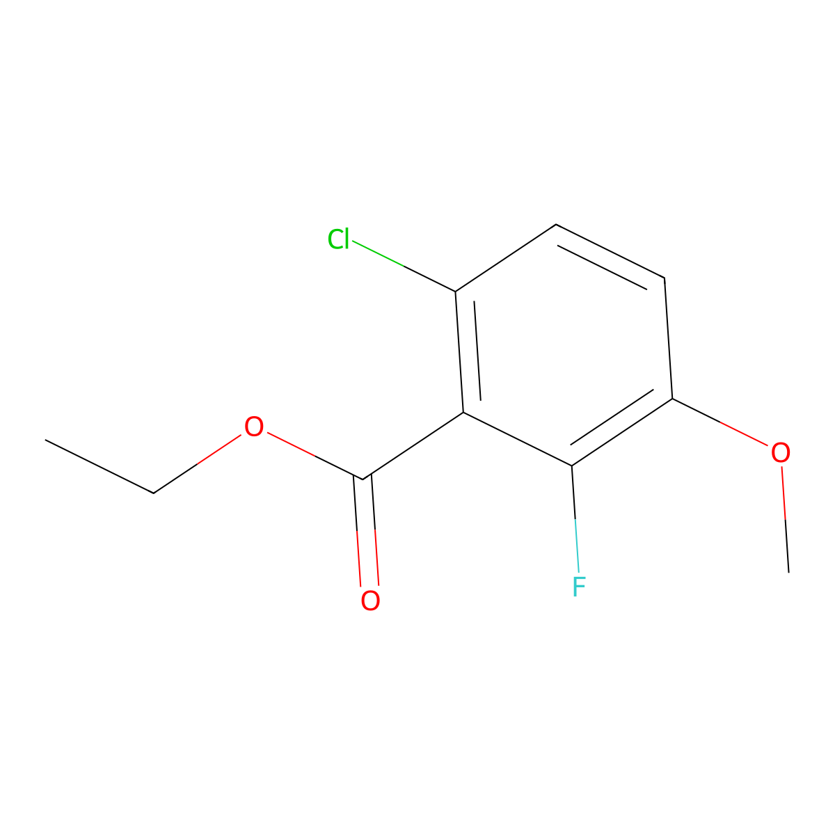 Ethyl 6-chloro-2-fluoro-3-methoxybenzoate molecular structure, CAS 1397181-25-7
