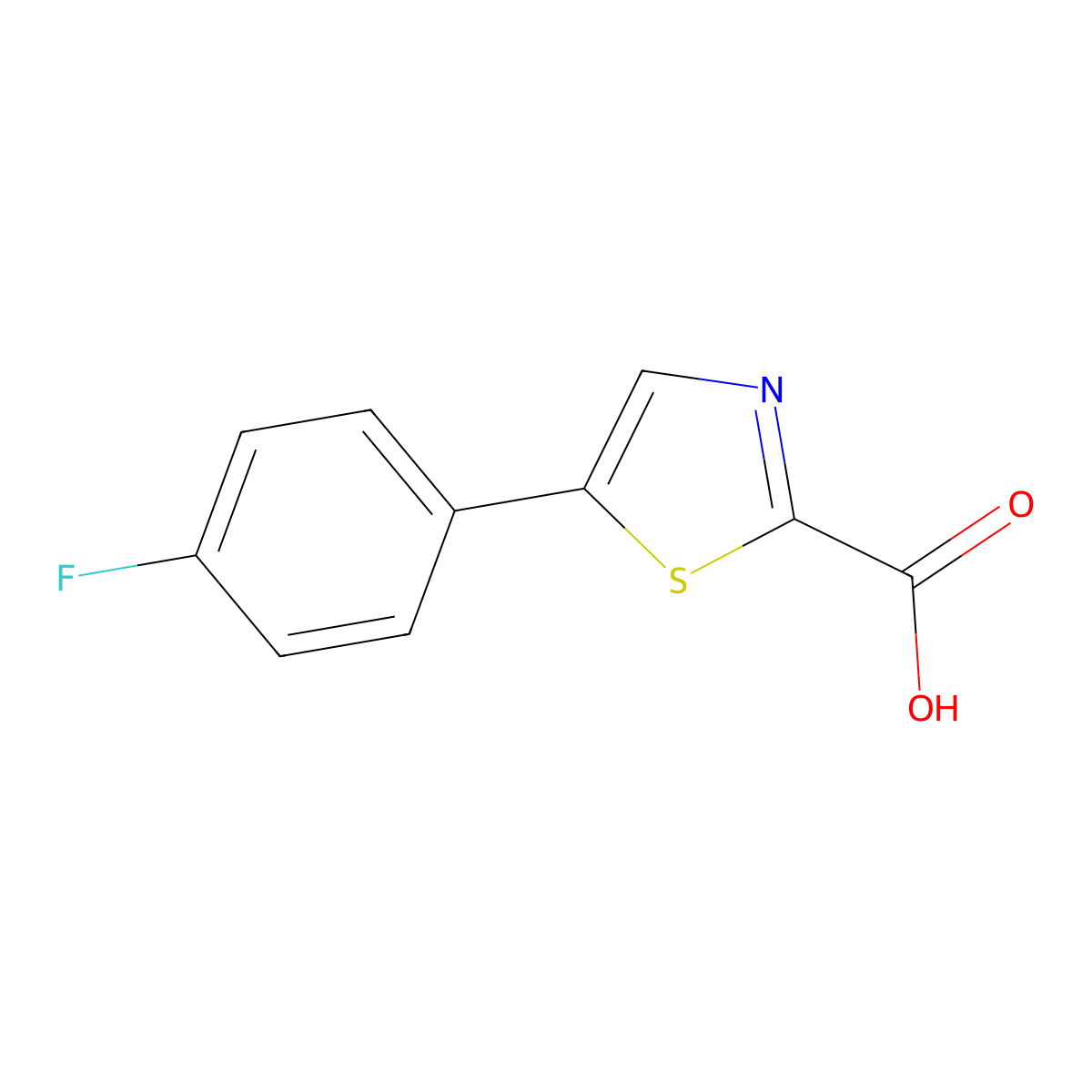 5-(4-Fluorophenyl)thiazole-2-carboxylic acid molecular structure, CAS 1397181-59-7