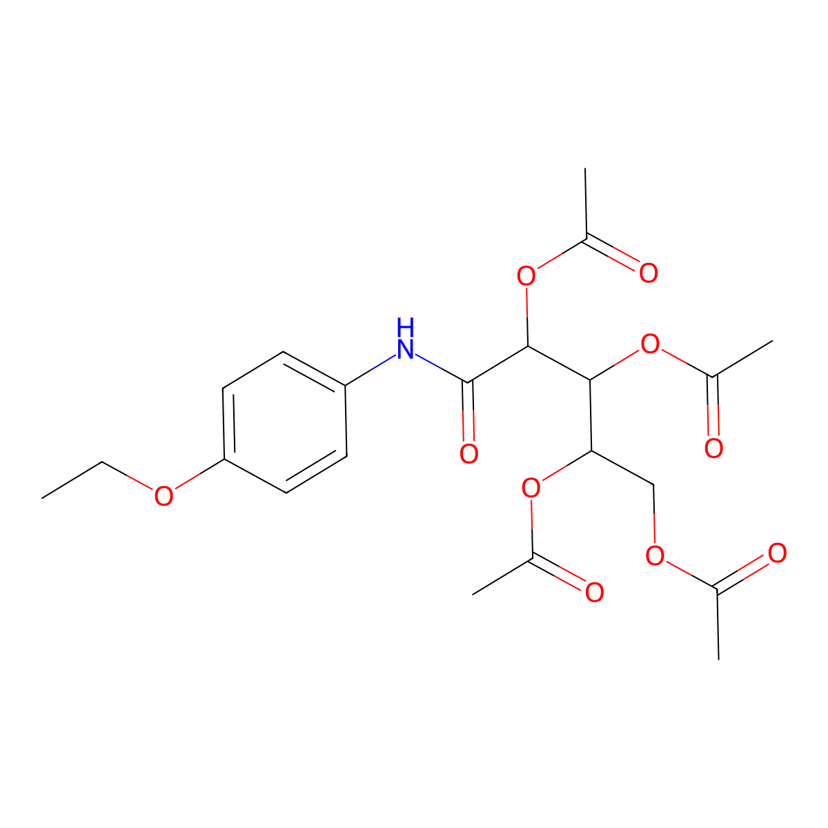 2-(Acetyloxy)-1-[1,2-bis(acetyloxy)ethyl]-3-(4-ethoxyanilino)-3-oxopropyl acetate molecular structure, CAS 1397181-82-6