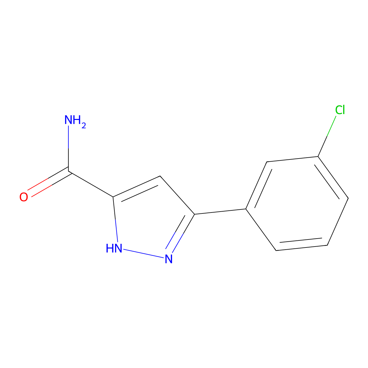 3-(3-Chlorophenyl)-1H-pyrazole-5-carboxamide molecular structure, CAS 1397187-17-5