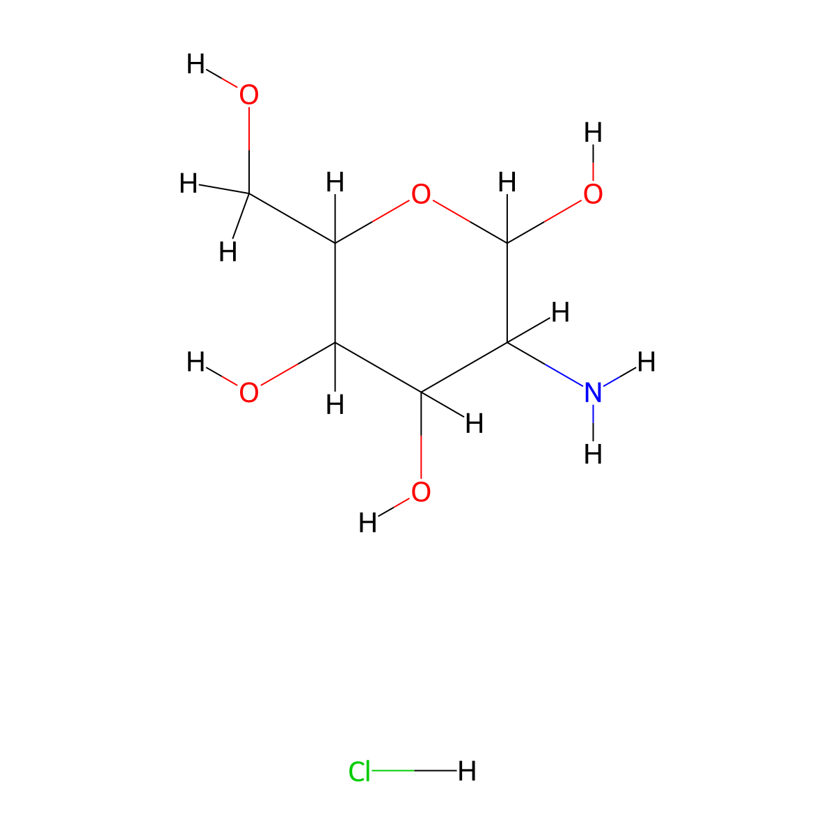 3-amino-6-(hydroxymethyl)oxane-2,4,5-triol Hydrochloride molecular structure, CAS 1397188-81-6