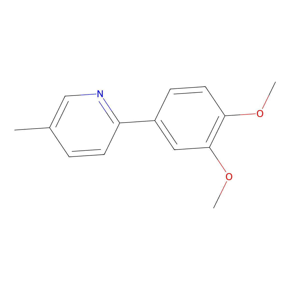 2-(3,4-Dimethoxyphenyl)-5-methylpyridine molecular structure, CAS 1397189-71-7