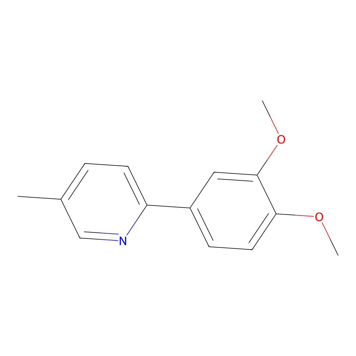 2-(3,4-Dimethoxyphenyl)-5-methylpyridine molecular structure, CAS 1397189-71-7