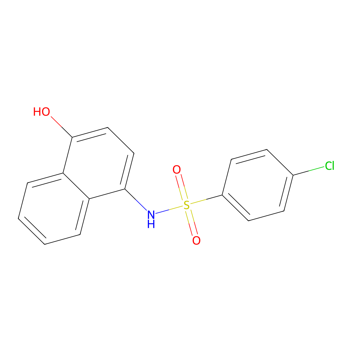 4-chloro-N-(4-hydroxy-1-naphthyl)benzenesulfonamide molecular structure, CAS 139719-06-5