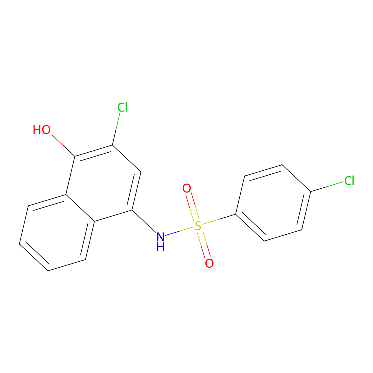 (3-Chloro-4-hydroxynaphthyl)[(4-chlorophenyl)sulfonyl]amine molecular structure, CAS 139719-07-6