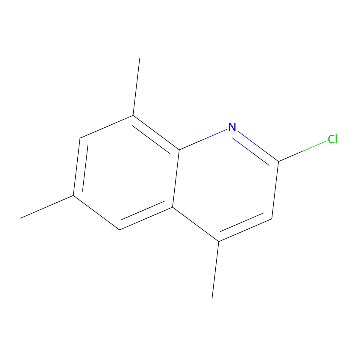 2-Chloro-4,6,8-trimethylquinoline molecular structure, CAS 139719-24-7