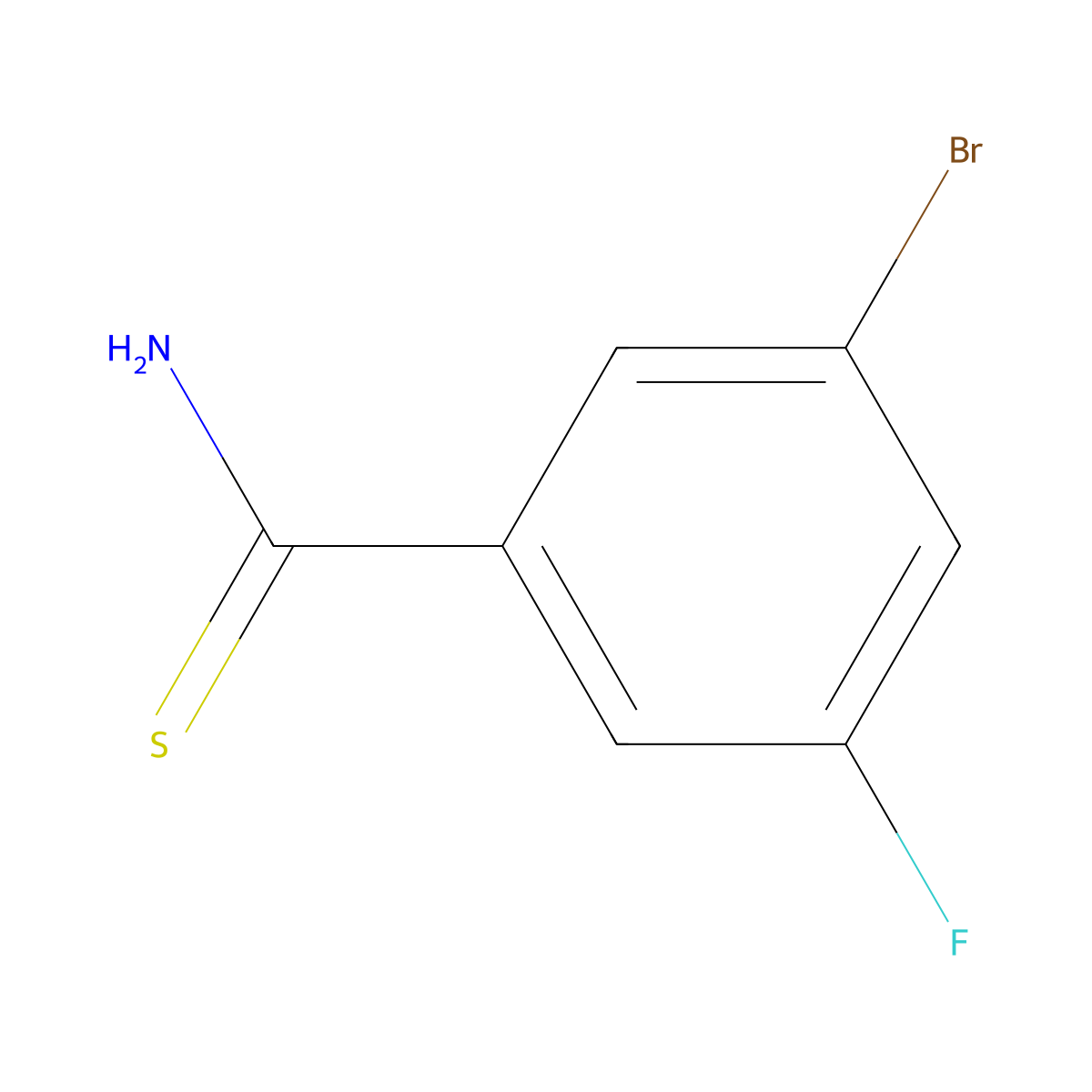 3-Bromo-5-fluorobenzothioamide molecular structure, CAS 1397195-61-7