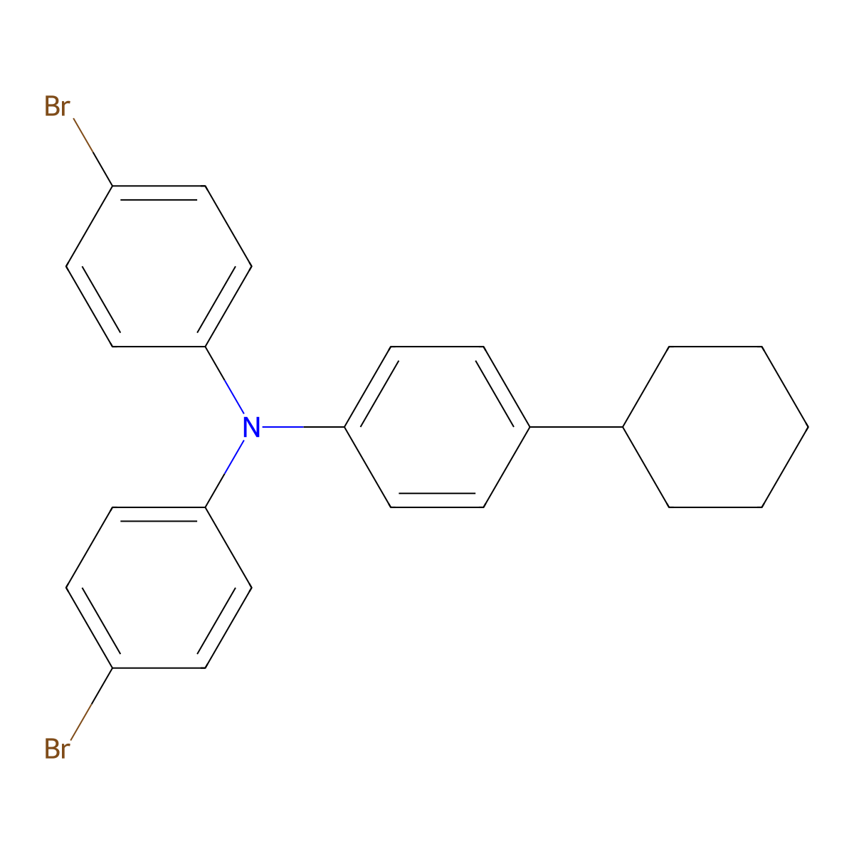 4,4'-Dibromo-4''-cyclohexyltriphenylamine molecular structure, CAS 1397196-59-6
