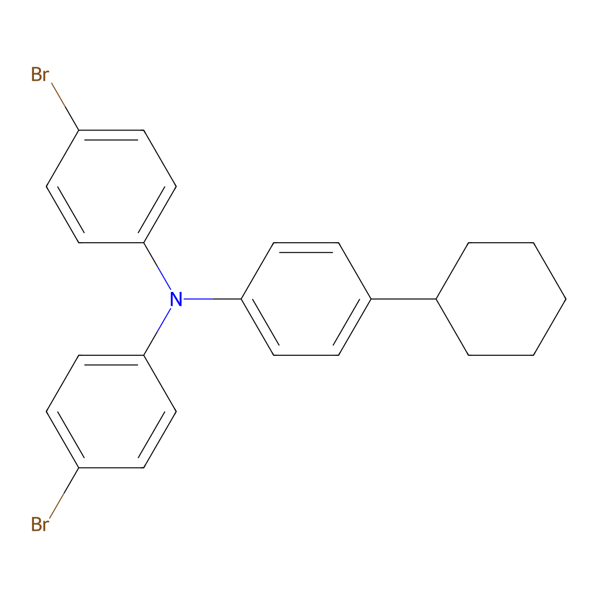 4,4'-Dibromo-4''-cyclohexyltriphenylamine molecular structure, CAS 1397196-59-6