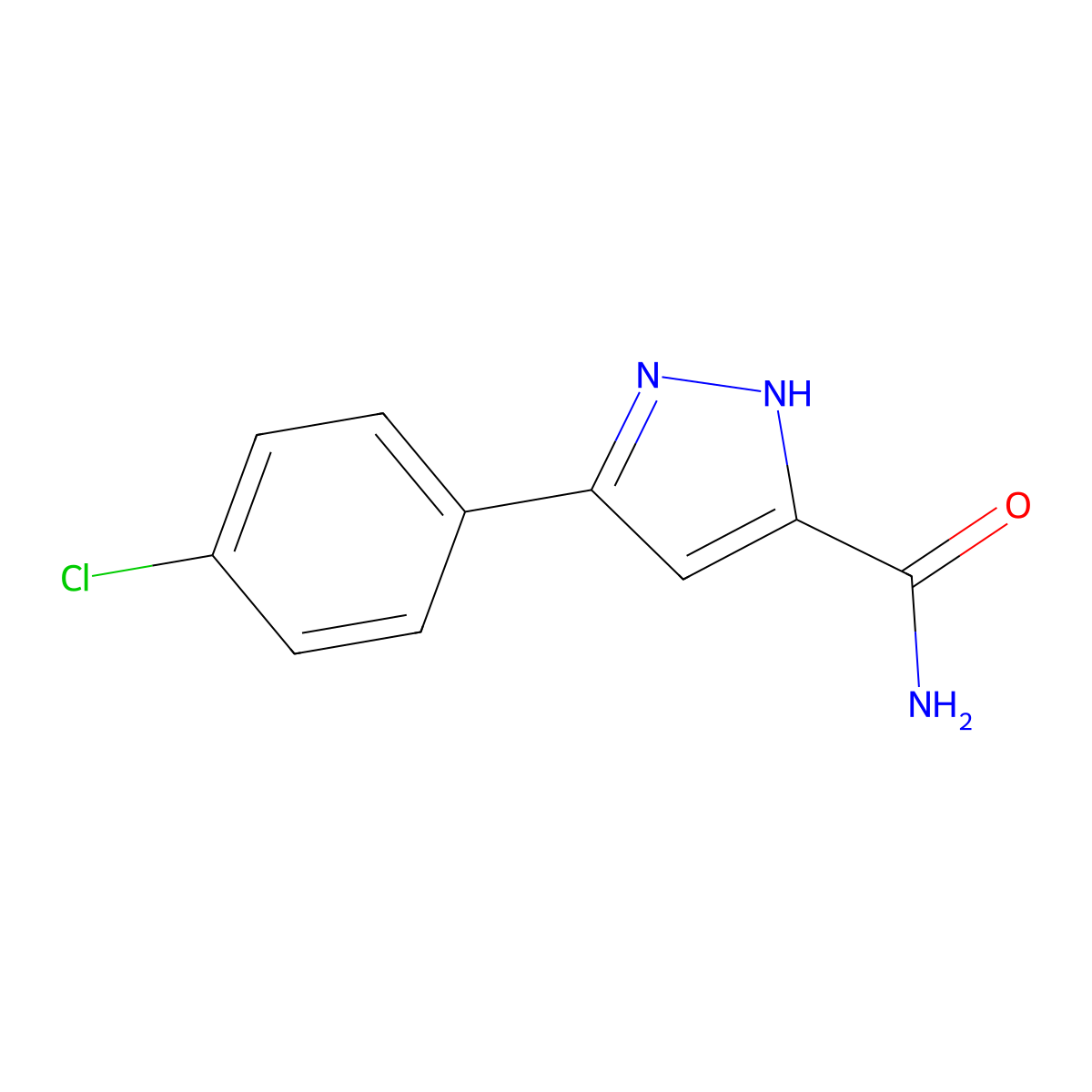 5-(4-Chlorophenyl)-1h-pyrazole-3-carboxamide molecular structure, CAS 1397198-79-6