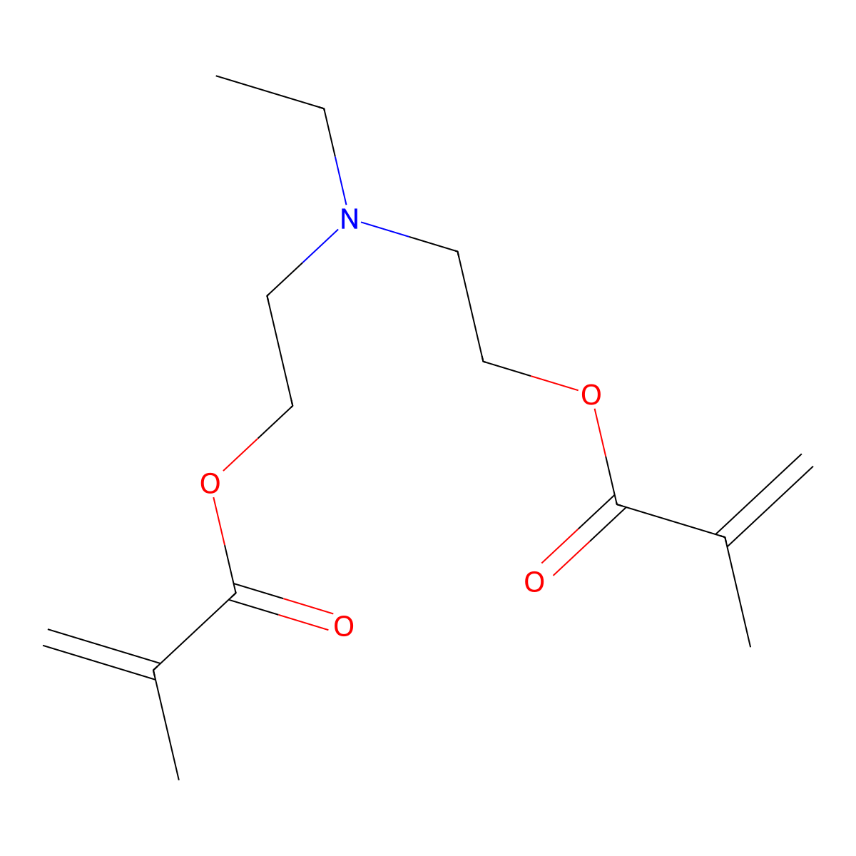 2-Propenoic acid, 2-methyl-, 1,1'-[(ethylimino)di-2,1-ethanediyl] ester molecular structure, CAS 13972-49-1