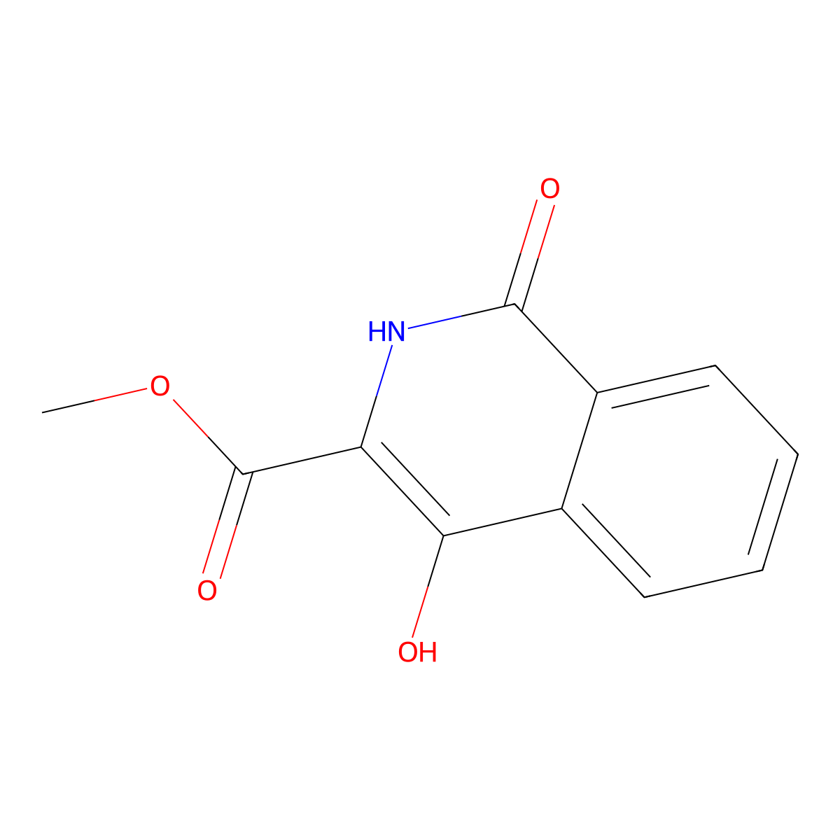 Methyl 1,4-dihydroxyisoquinoline-3-carboxylate molecular structure, CAS 13972-97-9
