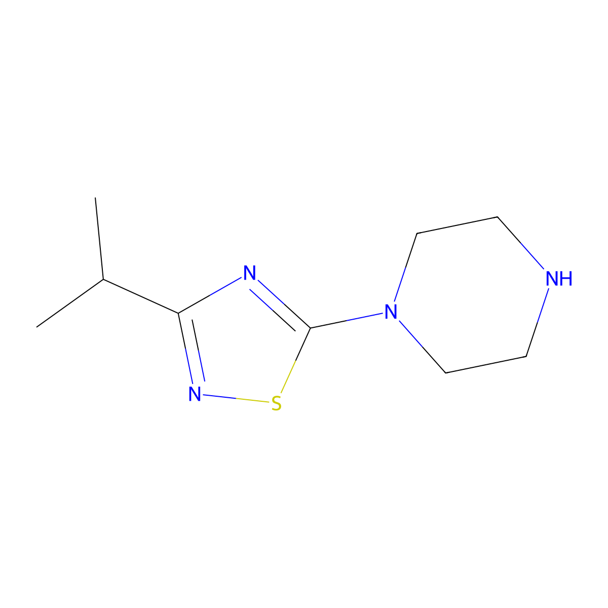 1-[3-(Propan-2-yl)-1,2,4-thiadiazol-5-yl]piperazine molecular structure, CAS 1397200-05-3