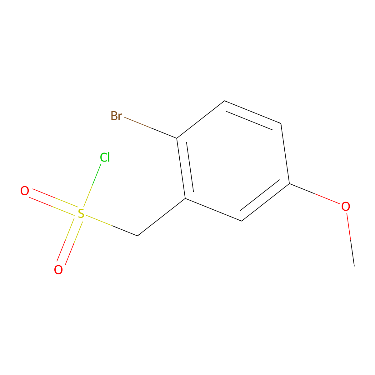 (2-Bromo-5-methoxyphenyl)methanesulfonyl chloride molecular structure, CAS 1397202-80-0