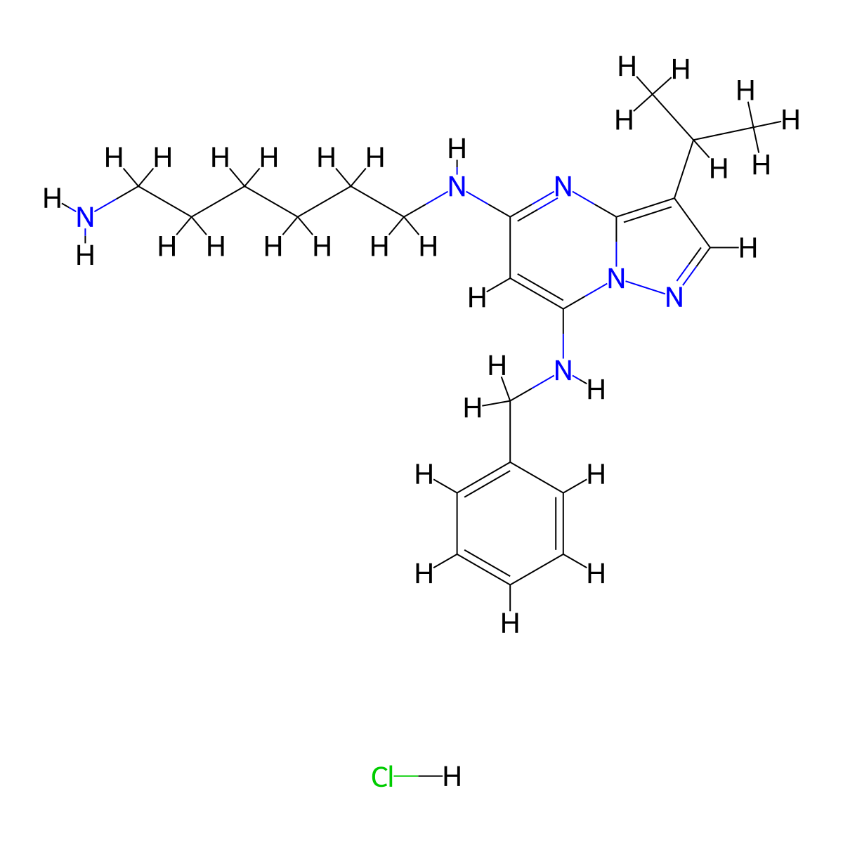 N5-(6-aminohexyl)-N7-benzyl-3-isopropylpyrazolo[1,5-a]pyrimidine-5,7-diamine hydrochloride molecular structure, CAS 1397219-81-6