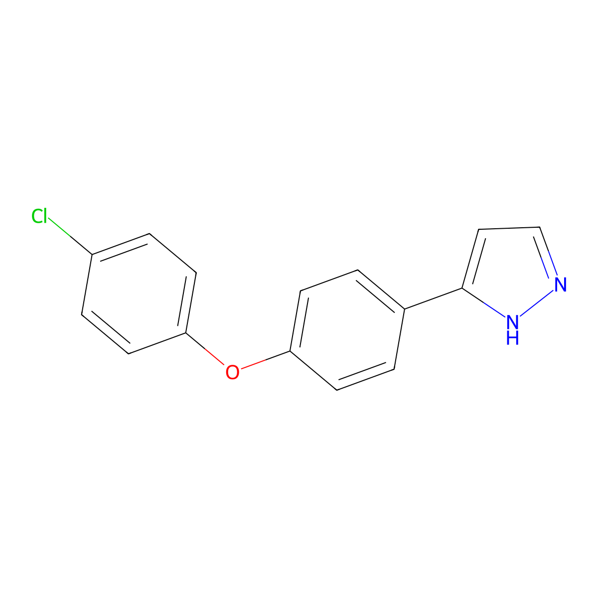 5-(4-(4-Chlorophenoxy)phenyl)-1H-pyrazole molecular structure, CAS 1397220-65-3