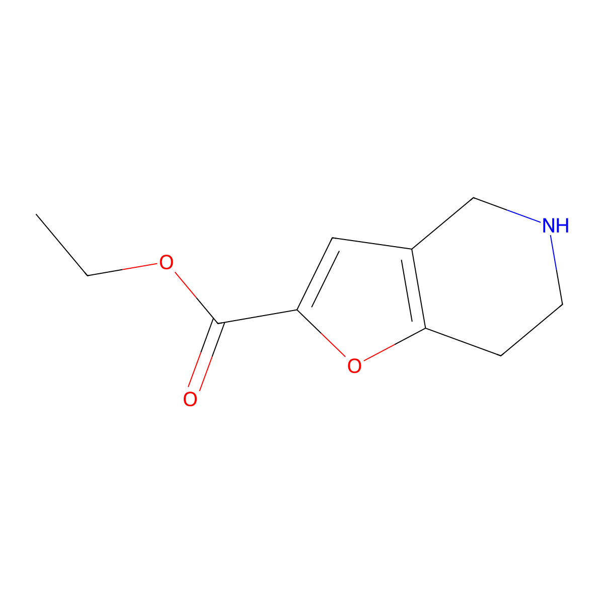 Ethyl 4,5,6,7-tetrahydrofuro[3,2-c]pyridine-2-carboxylate molecular structure, CAS 1397225-47-6