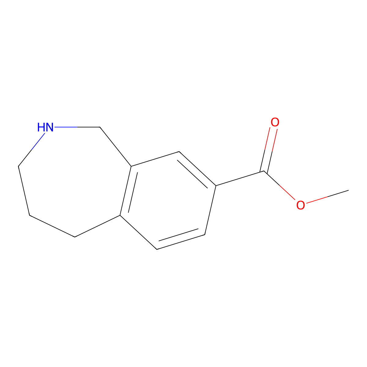Methyl 2,3,4,5-tetrahydro-1H-benzo[c]azepine-8-carboxylate molecular structure, CAS 1397226-03-7