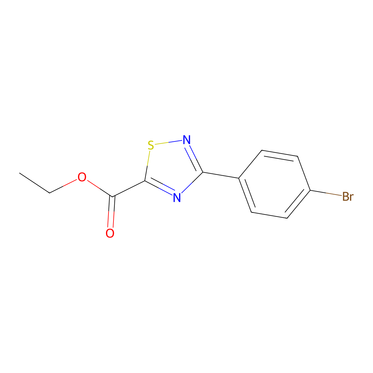 Ethyl 3-(4-bromophenyl)-1,2,4-thiadiazole-5-carboxylate molecular structure, CAS 1397232-00-6
