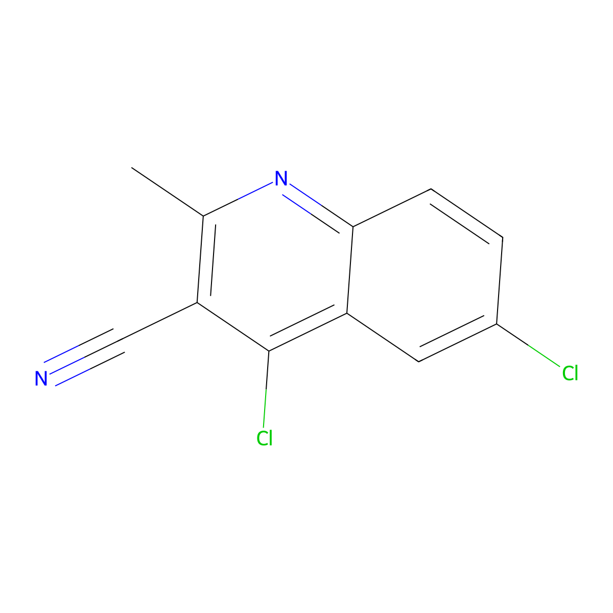 4,6-Dichloro-2-methylquinoline-3-carbonitrile molecular structure, CAS 1397233-37-2