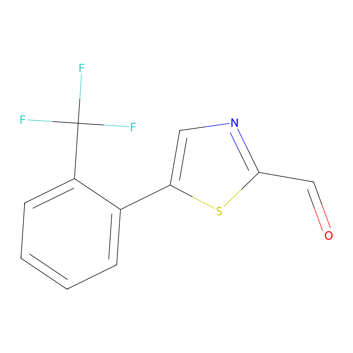 5-(2-(Trifluoromethyl)phenyl)thiazole-2-carbaldehyde molecular structure, CAS 1397236-07-5