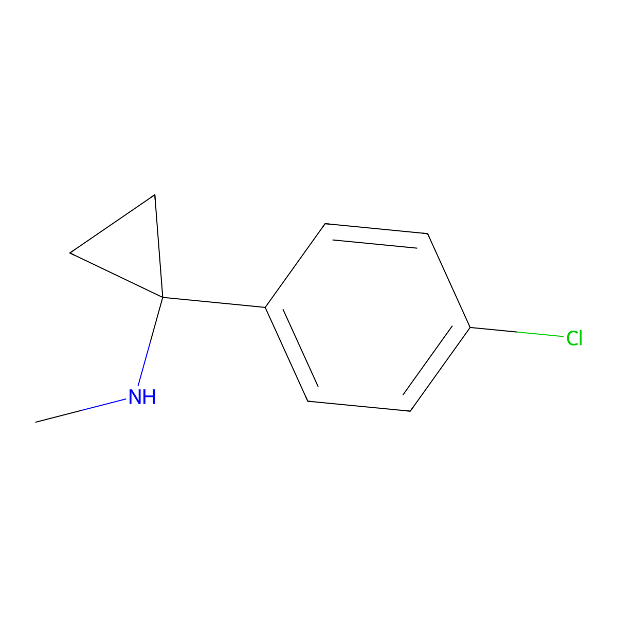 1-(4-chlorophenyl)-N-methylcyclopropan-1-amine molecular structure, CAS 1397238-33-3