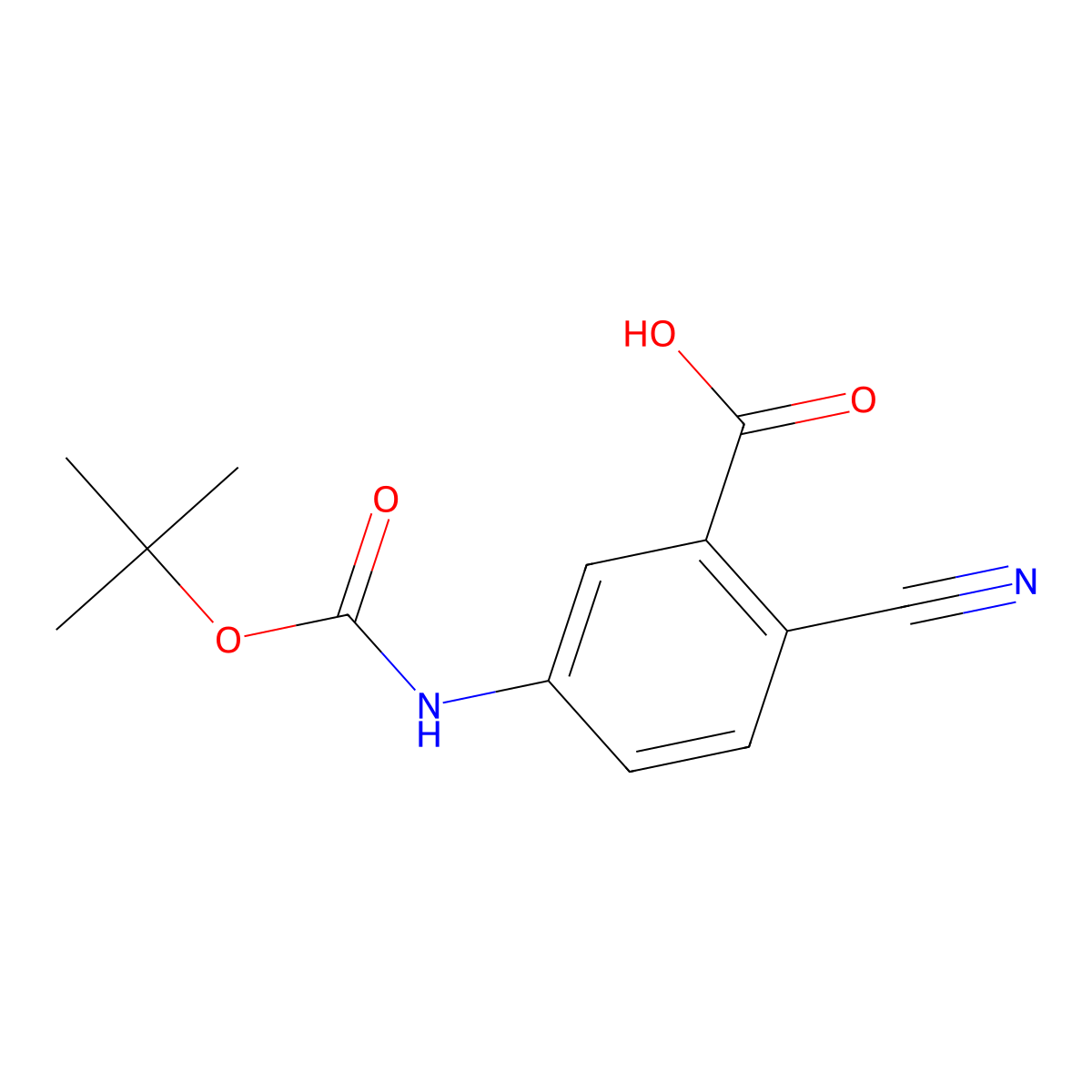 5-{[(Tert-butoxy)carbonyl]amino}-2-cyanobenzoic acid molecular structure, CAS 1397243-20-7
