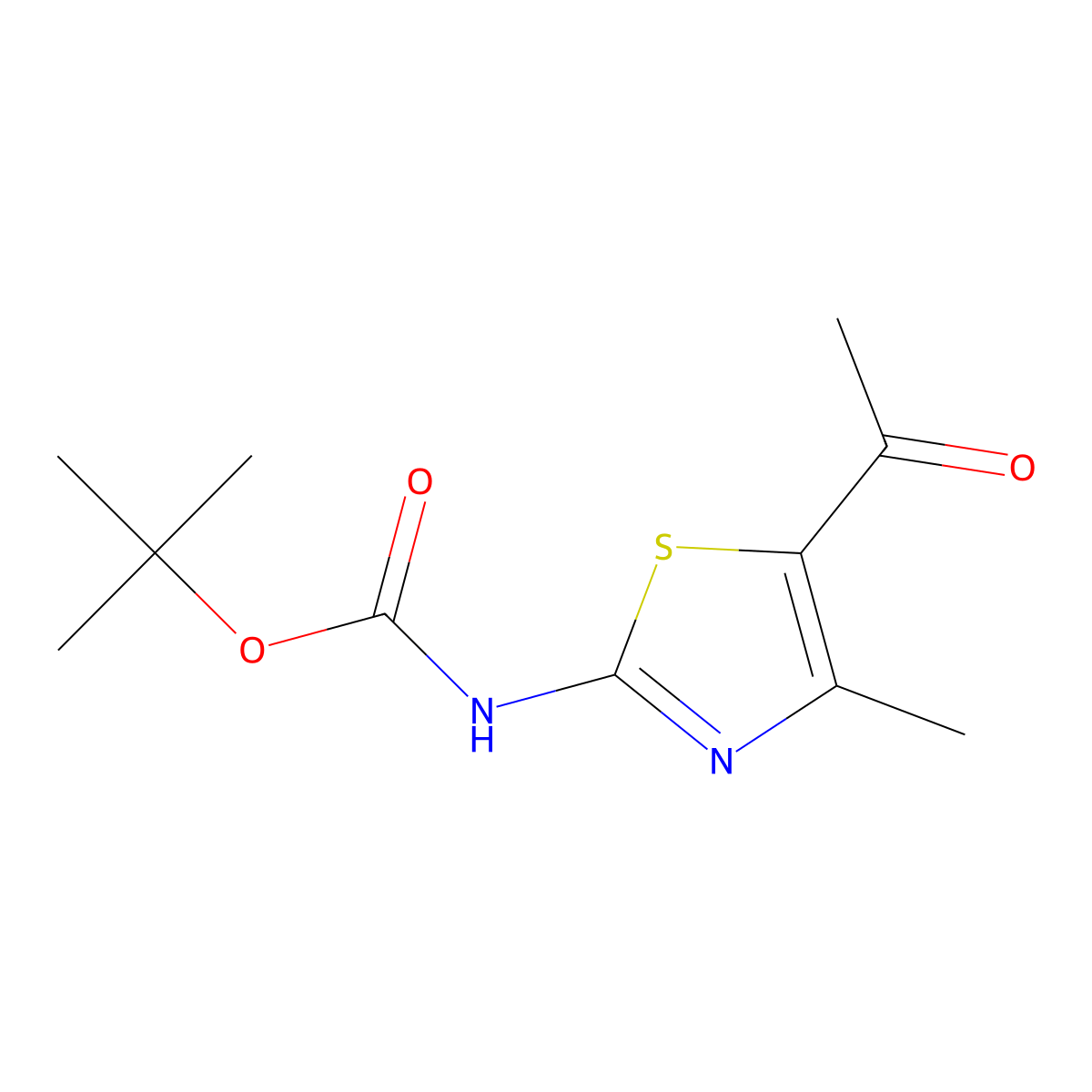 Tert-butyl N-(5-acetyl-4-methyl-1,3-thiazol-2-YL)carbamate molecular structure, CAS 1397243-40-1