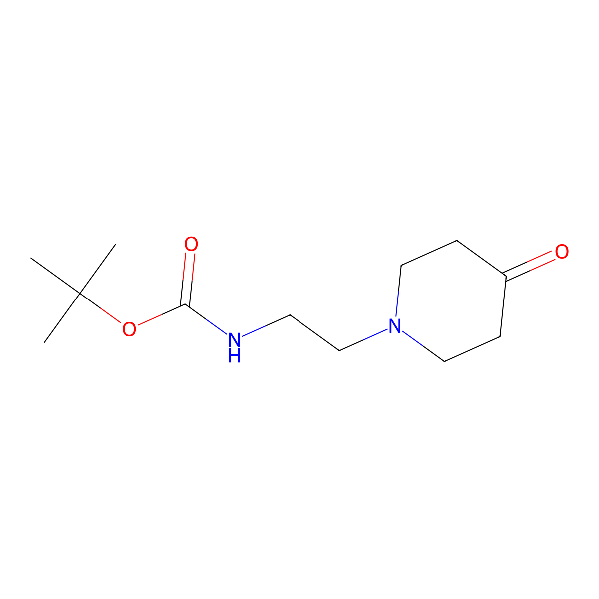 tert-butyl N-(2-(4-oxopiperidin-1-yl)ethyl)carbamate molecular structure, CAS 1397243-43-4