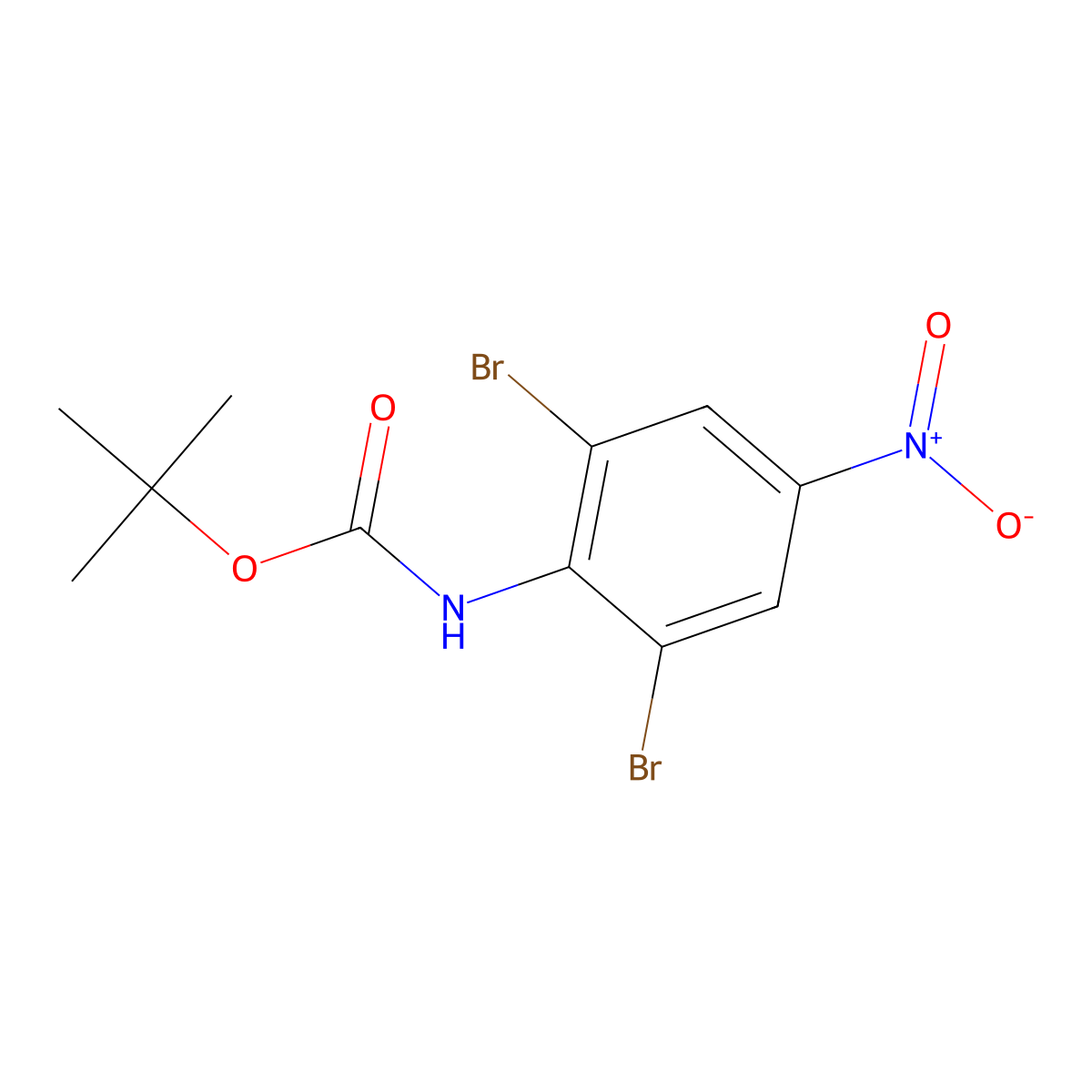 tert-butyl N-(2,6-dibromo-4-nitrophenyl)carbamate molecular structure, CAS 1397243-68-3