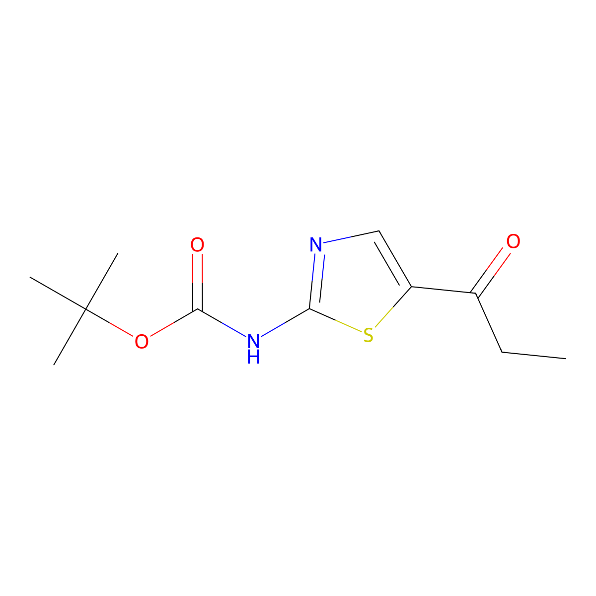 Tert-butyl 5-propionylthiazol-2-ylcarbamate molecular structure, CAS 1397243-75-2