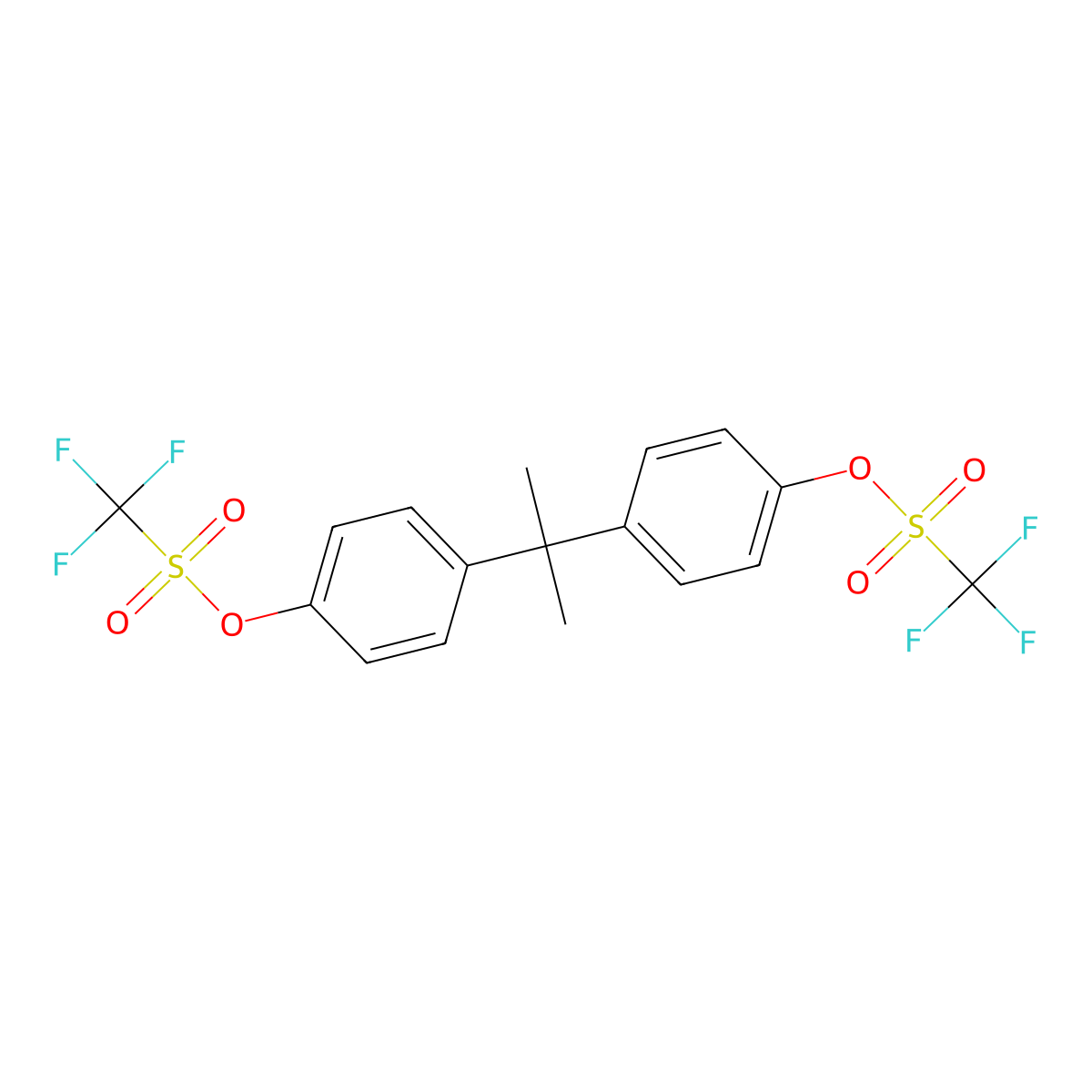 Propane-2,2-diylbis(4,1-phenylene) bis(trifluoromethanesulfonate) molecular structure, CAS 139725-20-5
