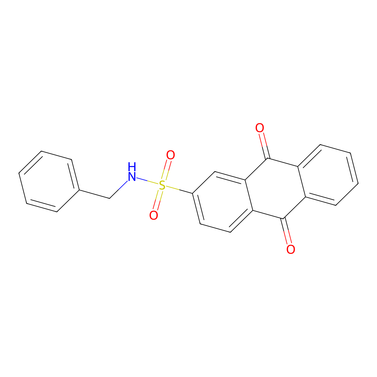 N-benzyl-9,10-dioxo-9,10-dihydroanthracene-2-sulfonamide molecular structure, CAS 139725-38-5