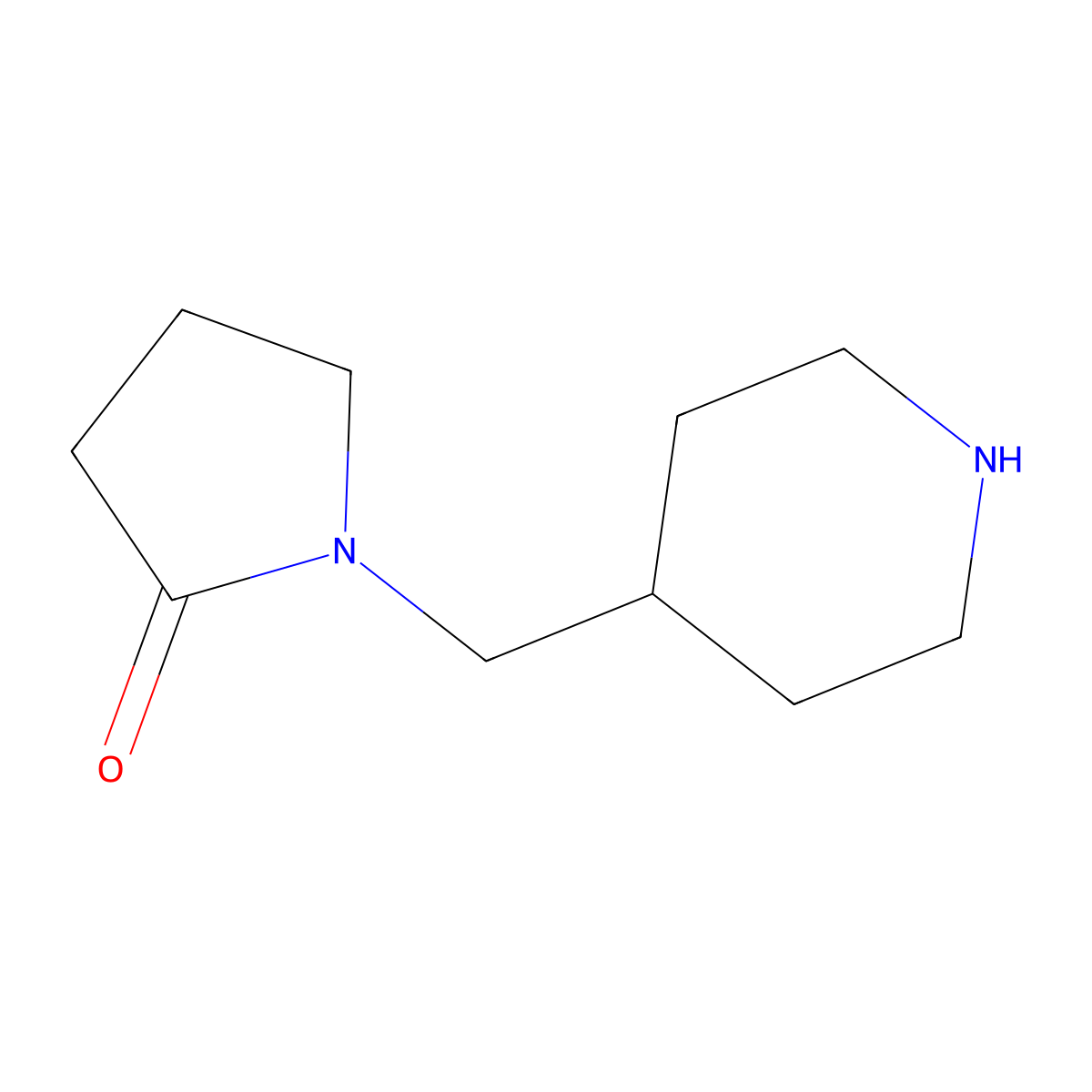 1-(Piperidin-4-ylmethyl)pyrrolidin-2-one molecular structure, CAS 139726-90-2