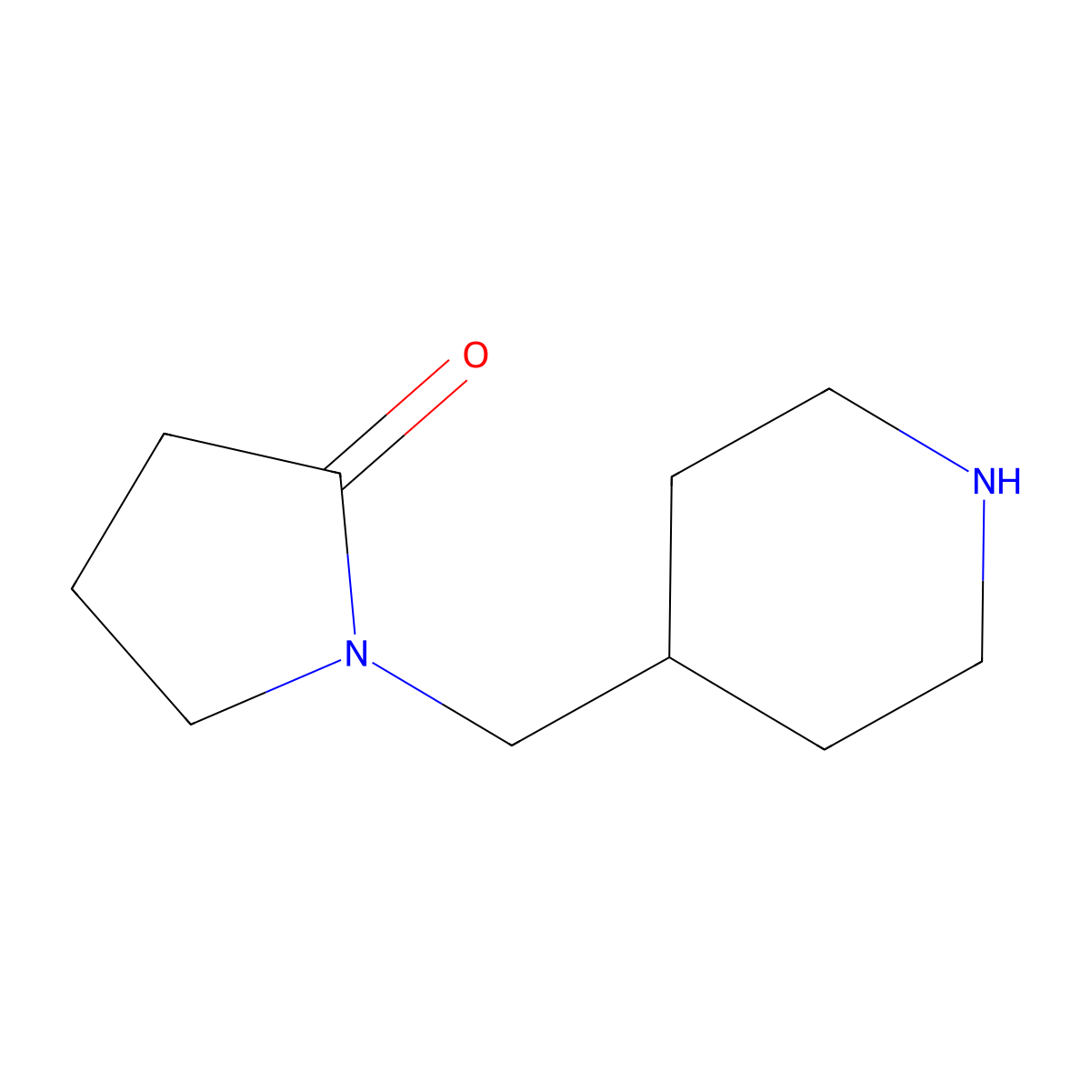 1-(Piperidin-4-ylmethyl)pyrrolidin-2-one molecular structure, CAS 139726-90-2