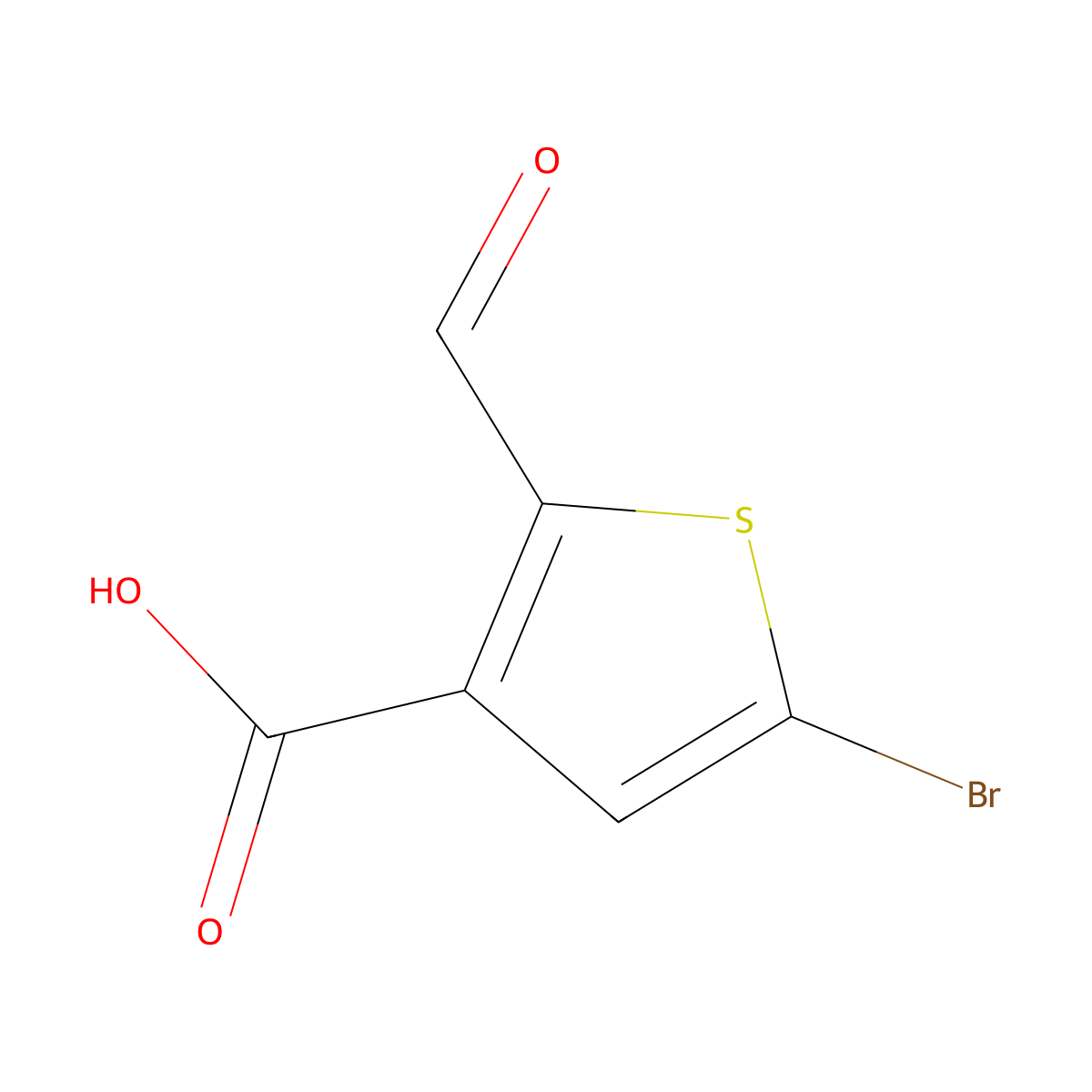 5-Bromo-2-formylthiophene-3-carboxylic acid molecular structure, CAS 1397285-28-7