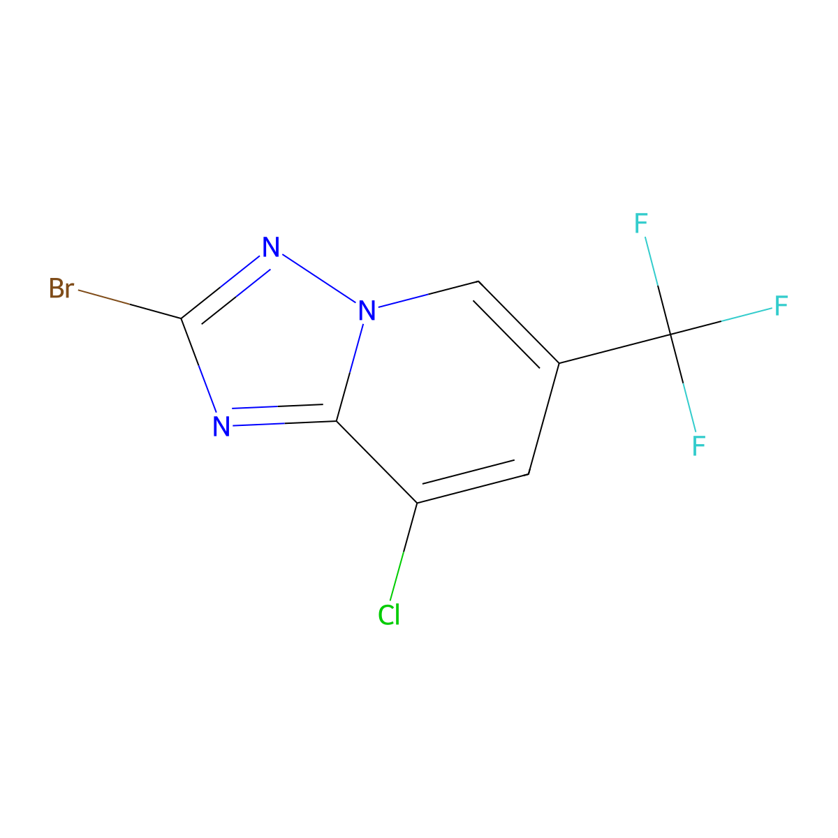 2-Bromo-8-chloro-6-(trifluoromethyl)-[1,2,4]triazolo[1,5-a]pyridine molecular structure, CAS 1397287-39-6