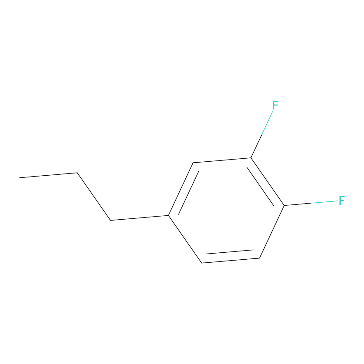 1,2-Difluoro-4-propylbenzene molecular structure, CAS 1397288-27-5